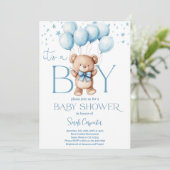 Het is een Boy Beer Baby shower Boy Invitation Kaart (Staand voorkant)