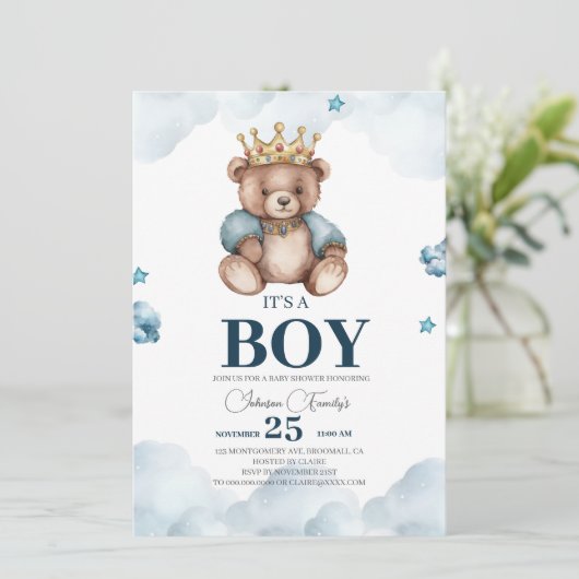HET IS EEN BOY BEER BABY SHOWER KAART (Staand voorkant)