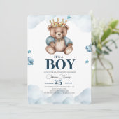 HET IS EEN BOY BEER BABY SHOWER KAART (Staand voorkant)