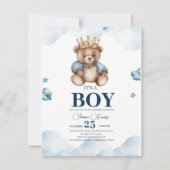HET IS EEN BOY BEER BABY SHOWER NOTITIEKAARTJE (Voorkant)