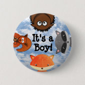 Het is een Boy Birth Announcement Button (Voorkant)