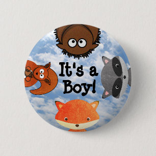 Het is een Boy Birth Announcement Button