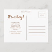 Het is een Boy Birth Announcement Photo Briefkaart (Achterkant)