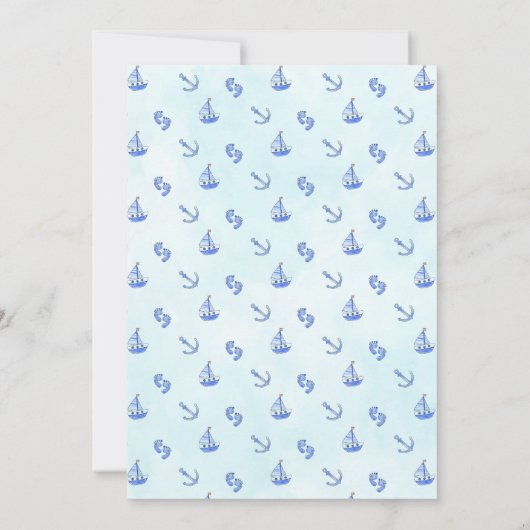 Het is een Boy Birth Nautical Sailboat Anchor Aankondiging (Achterkant)