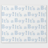 HET IS EEN BOY!  Blauw en wit BABY SHOWER Cadeaupapier (Vlak)