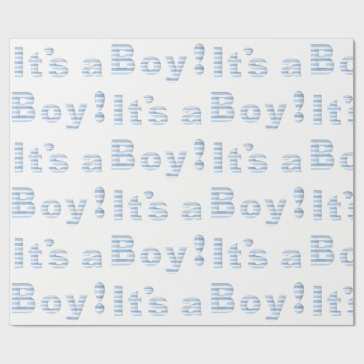HET IS EEN BOY!  Blauw en wit BABY SHOWER Cadeaupapier (Vlak)