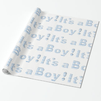 HET IS EEN BOY! Blauw en wit BABY SHOWER Cadeaupapier
