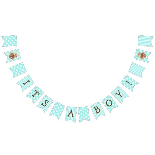Het is een Boy Blauwgroen Teddy Bear Baby shower Vlaggetjes (Alle)