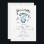 Het is een Boy Blue Baby Clothes Winter Baby showe Kaart<br><div class="desc">Bewerkbaar Het is een Boy Blue Baby Kleding Winter Baby shower Invitation Elegant Een vrolijk klein Baby shower Nodig Christmas Pine Krans Snowflakes Baby shower Party</div>