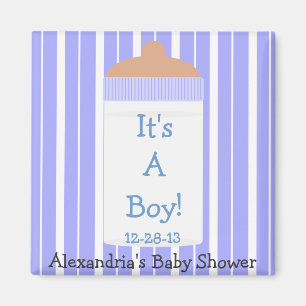 Het is een Boy Blue Baby fles Baby shower gunst Magneet