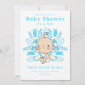 Het is een Boy Blue Baby shower Feestdagenkaart (Voorkant)