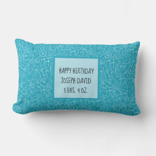 Het is een Boy Blue Baby shower gepersonaliseerd Kussen