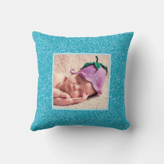 Het is een Boy Blue Baby shower gepersonaliseerd Kussen (Achterkant)