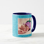 Het is een Boy Blue Baby shower gepersonaliseerd Mok (Voorkant rechts)