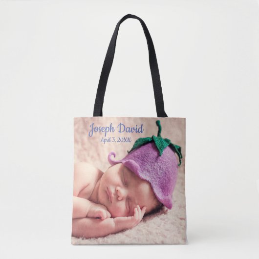 Het is een Boy Blue Baby shower gepersonaliseerd Tote Bag (Voorkant)