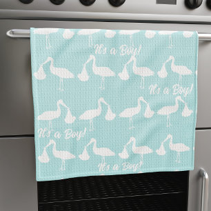 Het is een Boy Blue Baby shower Stork Kitchen Towe Theedoek