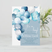 Het is een Boy Blue ballonnen boog baby shower Kaart (Staand voorkant)
