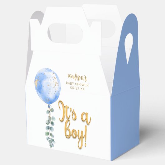 Het is een Boy Blue Balloon Baby shower Favoriet B Bedankdoosjes (Geopend)