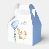 Het is een Boy Blue Balloon Baby shower Favoriet B Bedankdoosjes (Voorkant Zijde)