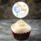 Het is een Boy Blue Balloon Baby shower Sticker