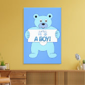 Het is een Boy Blue Beer Canvas Afdruk (Insitu (Woonkamer))