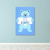 Het is een Boy Blue Beer Canvas Afdruk (Insitu (Houten vloer))