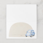 Het is een Boy Blue Boho Baby shower Car Speelgoed Plaatskaartje (Buitenkant ongevouwen)