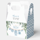 Het is een Boy Blue Boho kleding groen Baby shower Bedankdoosjes (Geopend)