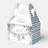 Het is een Boy Blue Boho kleding groen Baby shower Bedankdoosjes (Voorkant Zijde)