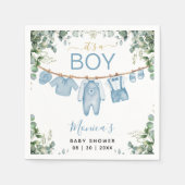 Het is een Boy Blue Boho kleding groen Baby shower Servet (Voorkant)