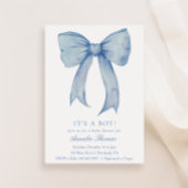 Het is een Boy Blue Bow Baby shower Kaart