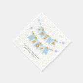 Het is een Boy Blue Bunting Flags Baby shower Servet (Hoek)