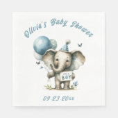 Het is een Boy Blue Elephant Animal Theme Baby sho Servet (Voorkant)