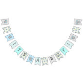 Het is een Boy, Blue Elephant Theme Baby shower Vlaggetjes (Alle)