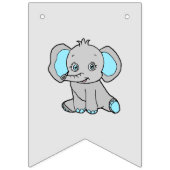 Het is een Boy, Blue Elephant Theme Baby shower Vlaggetjes (Eerste vlag)