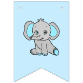 Het is een Boy, Blue Elephant Theme Baby shower Vlaggetjes (Derde vlag)
