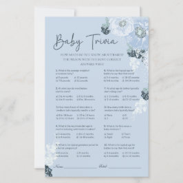 Het is een Boy Blue Floral Baby shower Trivia spel