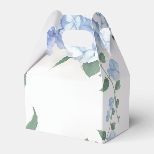 Het is een Boy Blue Hydrangea Botanisch Baby showe Bedankdoosjes (Achterkant)