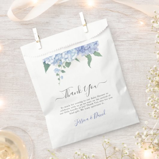 Het is een Boy Blue Hydrangea Botanisch Baby showe Bedankzakje (Geknipt)