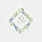 Het is een Boy Blue Hydrangeas Boy Baby shower Servet (Hoek)