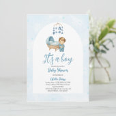 Het is een Boy Blue Mobile Wieg Baby Cot Baby show Kaart (Staand voorkant)