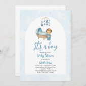 Het is een Boy Blue Mobile Wieg Baby Cot Baby show Kaart (Voorkant / Achterkant)