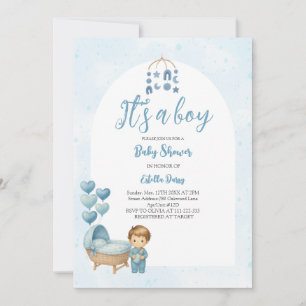 Het is een Boy Blue Nursery Baby shower Invitation Kaart