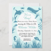 Het is een Boy Blue Onder het Zeeen Baby shower Kaart (Voorkant)