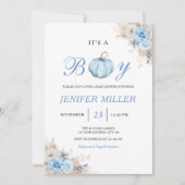 Het is een Boy Blue Pumpkin Baby shower Kaart (Voorkant)