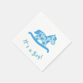 Het is een Boy Blue Rocking Horse Baby shower Servetten (Hoek)