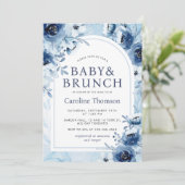 Het is een Boy Blue Roos Baby shower Brunch Kaart (Staand voorkant)