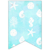 Het is een Boy Blue Seashells Beach thema Baby sho Vlaggetjes (Tweede vlag)