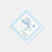 Het is een Boy Blue Simple Script Baby shower Servet (Hoek)