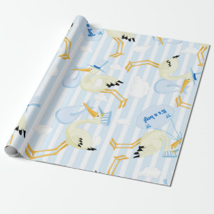 Het is een 'boy blue storenthema' cadeaupapier